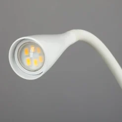 Lindby Arbejdsrum/Kontor|Bordlamper > LED-klemmelampe Baris, hvid, højde 44 cm, 3000K