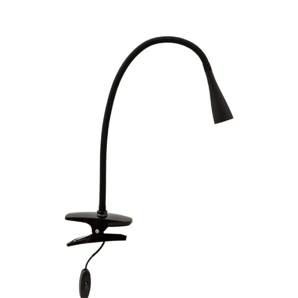Arbejdsrum/Kontor|Bordlamper ^ Lindby LED-klemmelampe Baris, højde 44 cm, sort, 3000K
