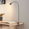 Lindby Arbejdsrum/Kontor|Bordlamper > LED-klemmelampe Hanilo, højde 80 cm, nikkel, metal