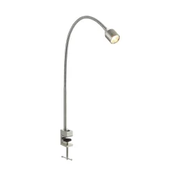 Lindby Arbejdsrum/Kontor|Bordlamper > LED-klemmelampe Hanilo, højde 80 cm, nikkel, metal