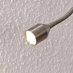 Lindby Arbejdsrum/Kontor|Bordlamper > LED-klemmelampe Hanilo, højde 80 cm, nikkel, metal