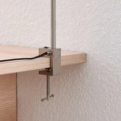 Lindby Arbejdsrum/Kontor|Bordlamper > LED-klemmelampe Hanilo, højde 80 cm, nikkel, metal