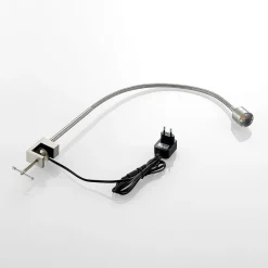 Lindby Arbejdsrum/Kontor|Bordlamper > LED-klemmelampe Hanilo, højde 80 cm, nikkel, metal