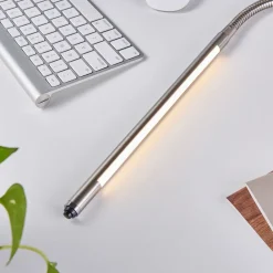 Lindby Arbejdsrum/Kontor|Bordlamper > LED-klemmelampe Lionard, 53 cm, mat nikkel, metal