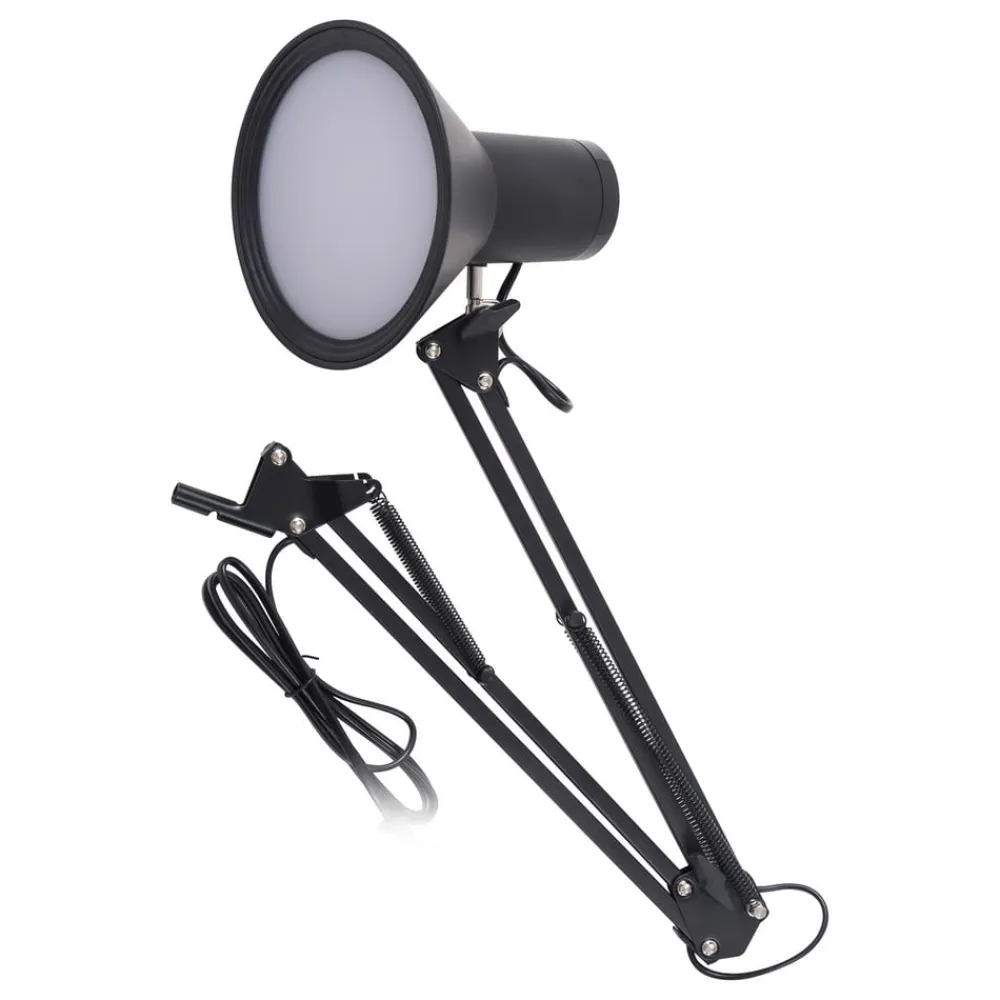 Lindby Arbejdsrum/Kontor|Bordlamper > LED-klemmelampe Undra, sort, metal, justerbar