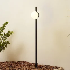Lindby Udendørs Spot > LED-lampe med jordspyd Darleen, antracit, metal, Ø10cm
