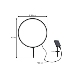 Lindby Dekorationsbelysning|Solcellelamper > LED-lampe med jordspyd Syrene, 45 cm, sort, aluminium