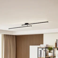 Gang|Loftlamper ^ Lindby LED-loftlampe Aurendor, 135 cm, sort, metal