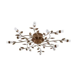 Loftlamper ^ Lindby LED-loftlampe Bentas, bronze, metal, Ø 80 cm