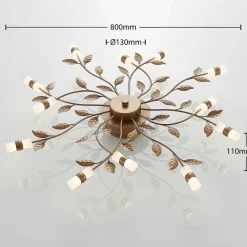 Loftlamper ^ Lindby LED-loftlampe Bentas, bronze, metal, Ø 80 cm