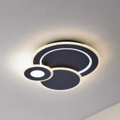 Lindby Loftlamper|Pendellamper > LED-loftlampe Briar, sort, metal, fjernbetjening