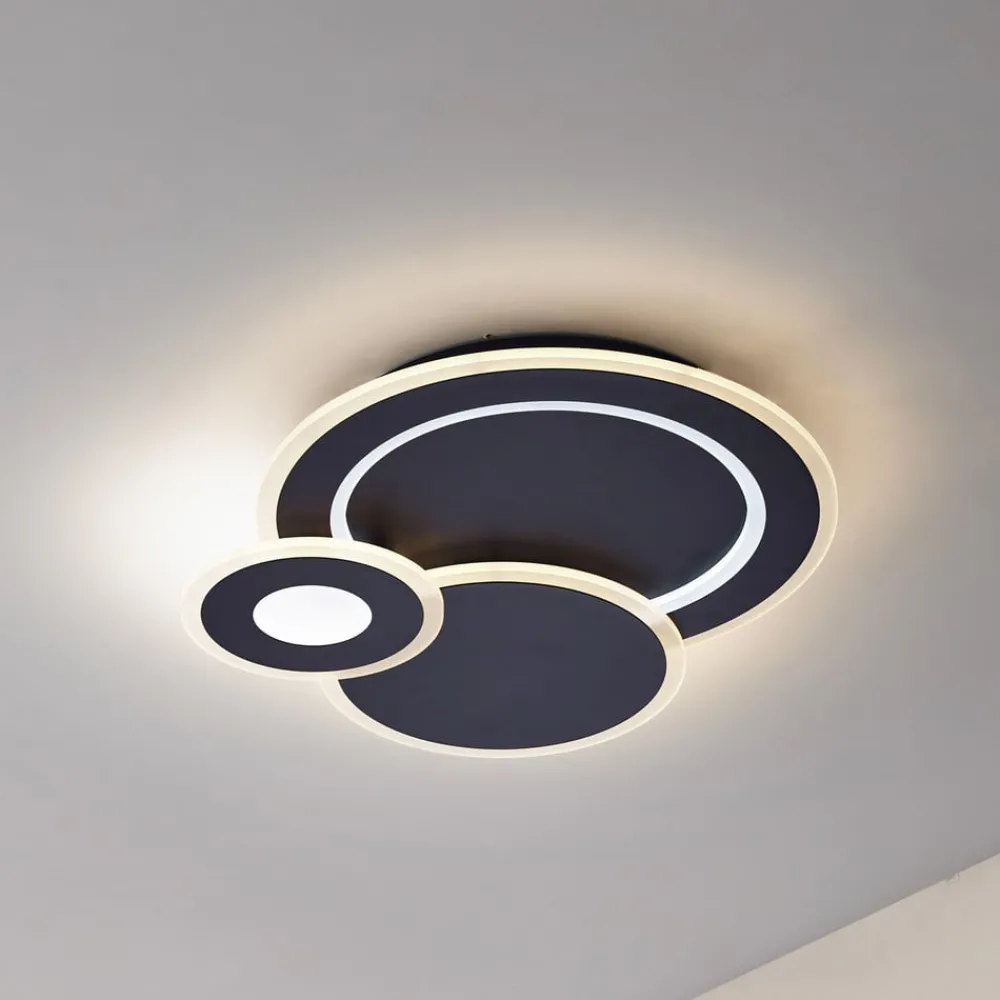 Lindby Loftlamper|Pendellamper > LED-loftlampe Briar, sort, metal, fjernbetjening