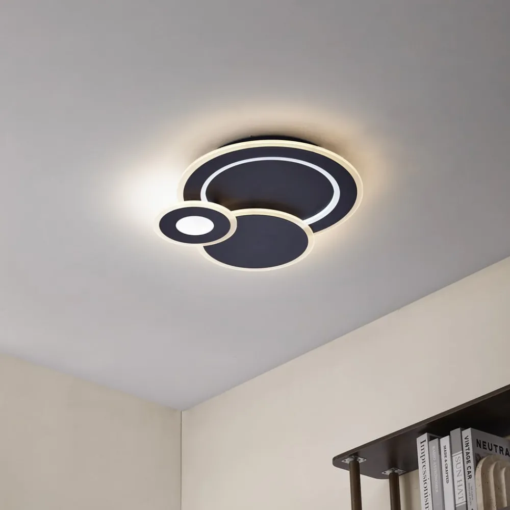 Lindby Loftlamper|Pendellamper > LED-loftlampe Briar, sort, metal, fjernbetjening