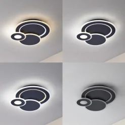 Lindby Loftlamper|Pendellamper > LED-loftlampe Briar, sort, metal, fjernbetjening