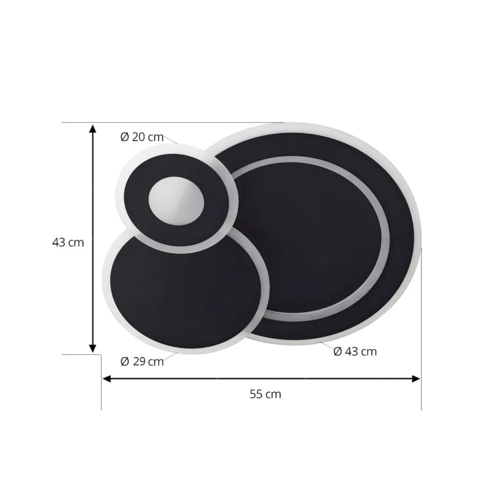 Lindby Loftlamper|Pendellamper > LED-loftlampe Briar, sort, metal, fjernbetjening
