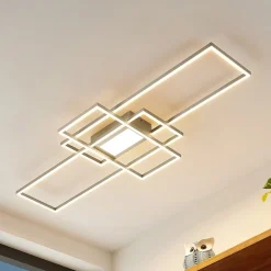 Lindby Loftlamper|Loftlamper > LED-loftlampe Caitlin, nikkel, metal, 105 cm