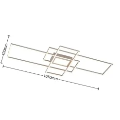 Lindby Loftlamper|Loftlamper > LED-loftlampe Caitlin, nikkel, metal, 105 cm