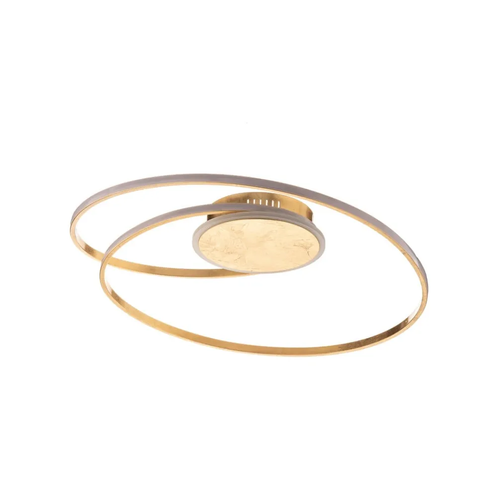 Gang|Loftlamper ^ Lindby LED-loftlampe Dorle, Ø 60 cm, guld, aluminium