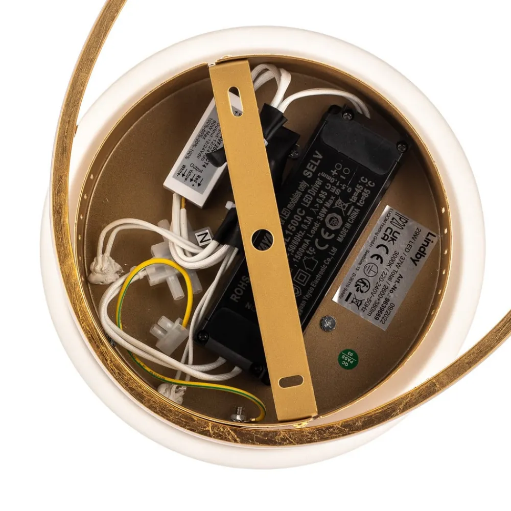 Gang|Loftlamper ^ Lindby LED-loftlampe Dorle, Ø 60 cm, guld, aluminium