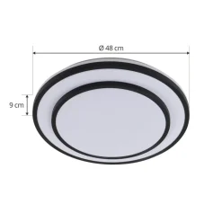 Gang|Loftlamper ^ Lindby LED-loftlampe Duala, sort, RGB, CCT, fjernbetjening