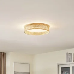 Lindby Loftlamper|Loftlamper > LED-loftlampe Eilif, bambus, Ø 40 cm