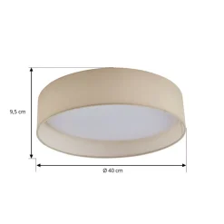 Loftlamper ^ Lindby LED-loftlampe Eilif, stof, hvid, Ø 40 cm, CCT