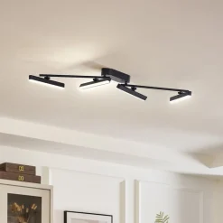 Lindby Spotlights > LED-loftlampe Eldrin, 4 lyskilder, sort, lysliste
