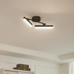 Spotlights ^ Lindby LED-loftlampe Eldrin, 2 lyskilder, sort, lysliste