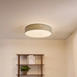 Lindby Loftlamper > LED-loftlampe Ellamina, 60 cm, lysegrå, tekstil