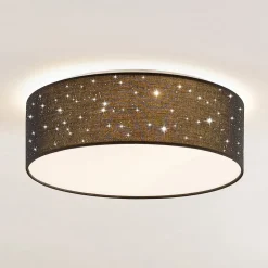 Lindby Loftlamper|Pendellamper > LED-loftlampe Ellamina, 40 cm, sort, tekstil