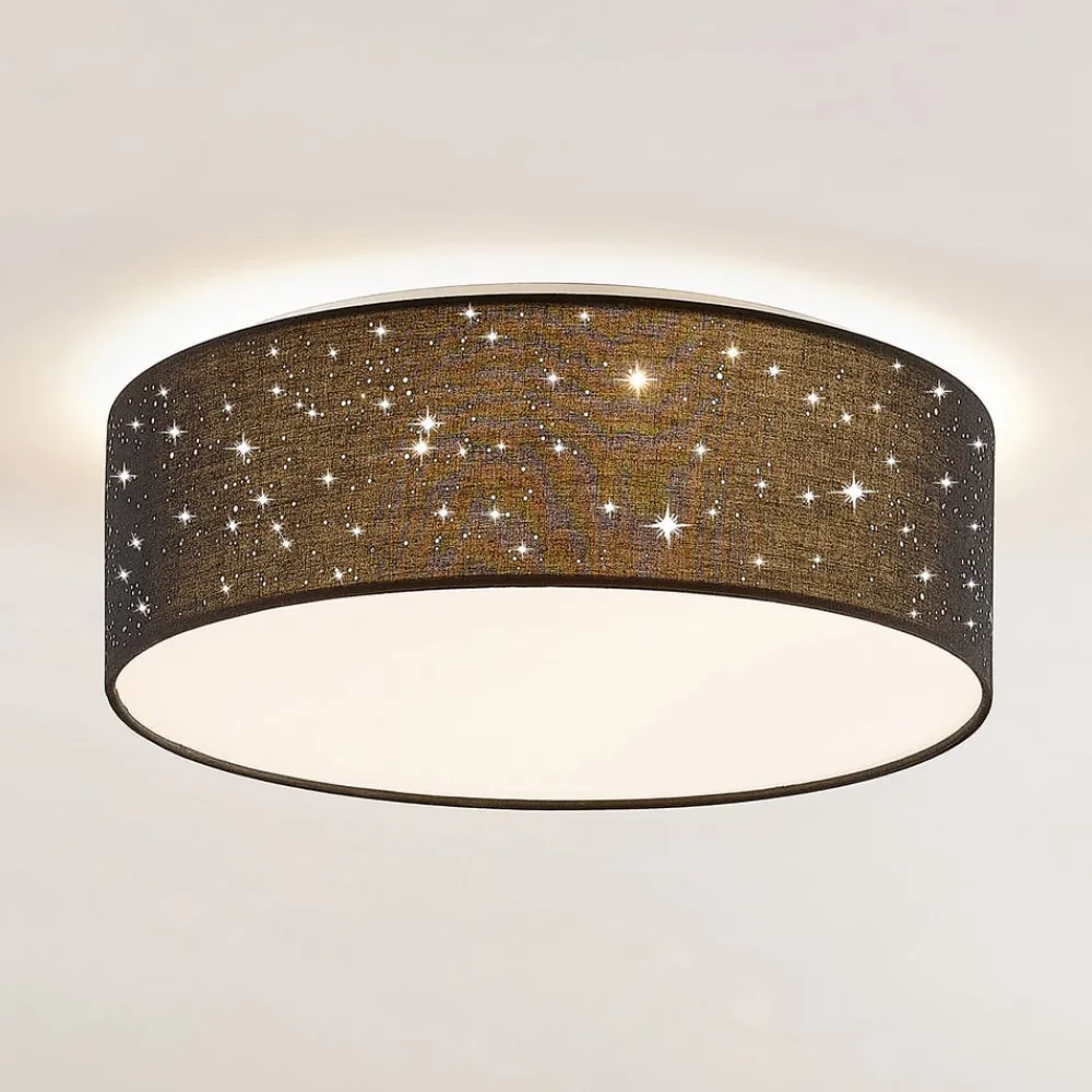 Lindby Loftlamper|Pendellamper > LED-loftlampe Ellamina, 40 cm, sort, tekstil