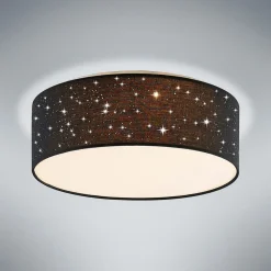 Lindby Loftlamper|Pendellamper > LED-loftlampe Ellamina, 40 cm, sort, tekstil