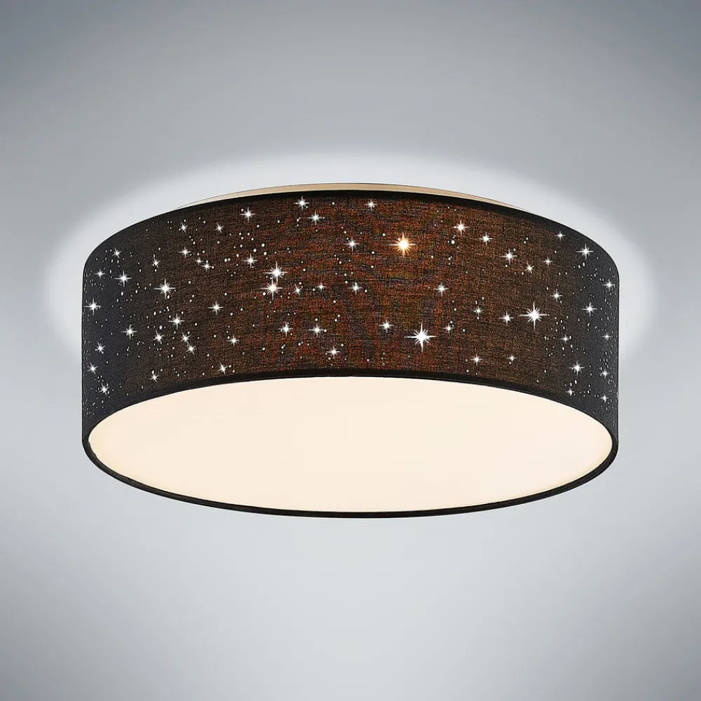 Lindby Loftlamper|Pendellamper > LED-loftlampe Ellamina, 40 cm, sort, tekstil