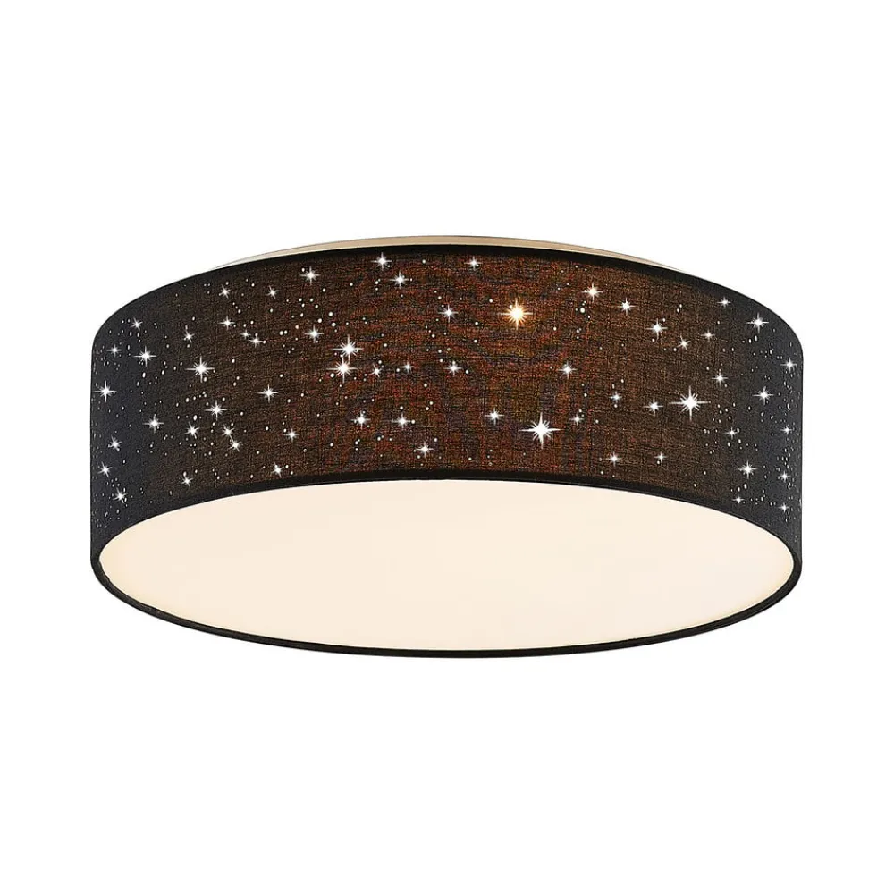 Lindby Loftlamper|Pendellamper > LED-loftlampe Ellamina, 40 cm, sort, tekstil