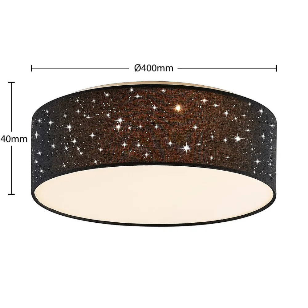 Lindby Loftlamper|Pendellamper > LED-loftlampe Ellamina, 40 cm, sort, tekstil