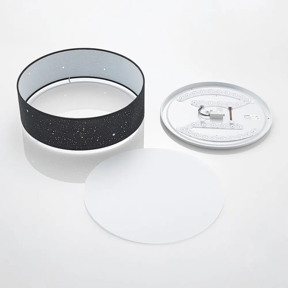 Lindby Loftlamper|Pendellamper > LED-loftlampe Ellamina, 40 cm, sort, tekstil