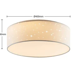 Lindby Loftlamper|Pendellamper > LED-loftlampe Ellamina, 40 cm, hvid, tekstil