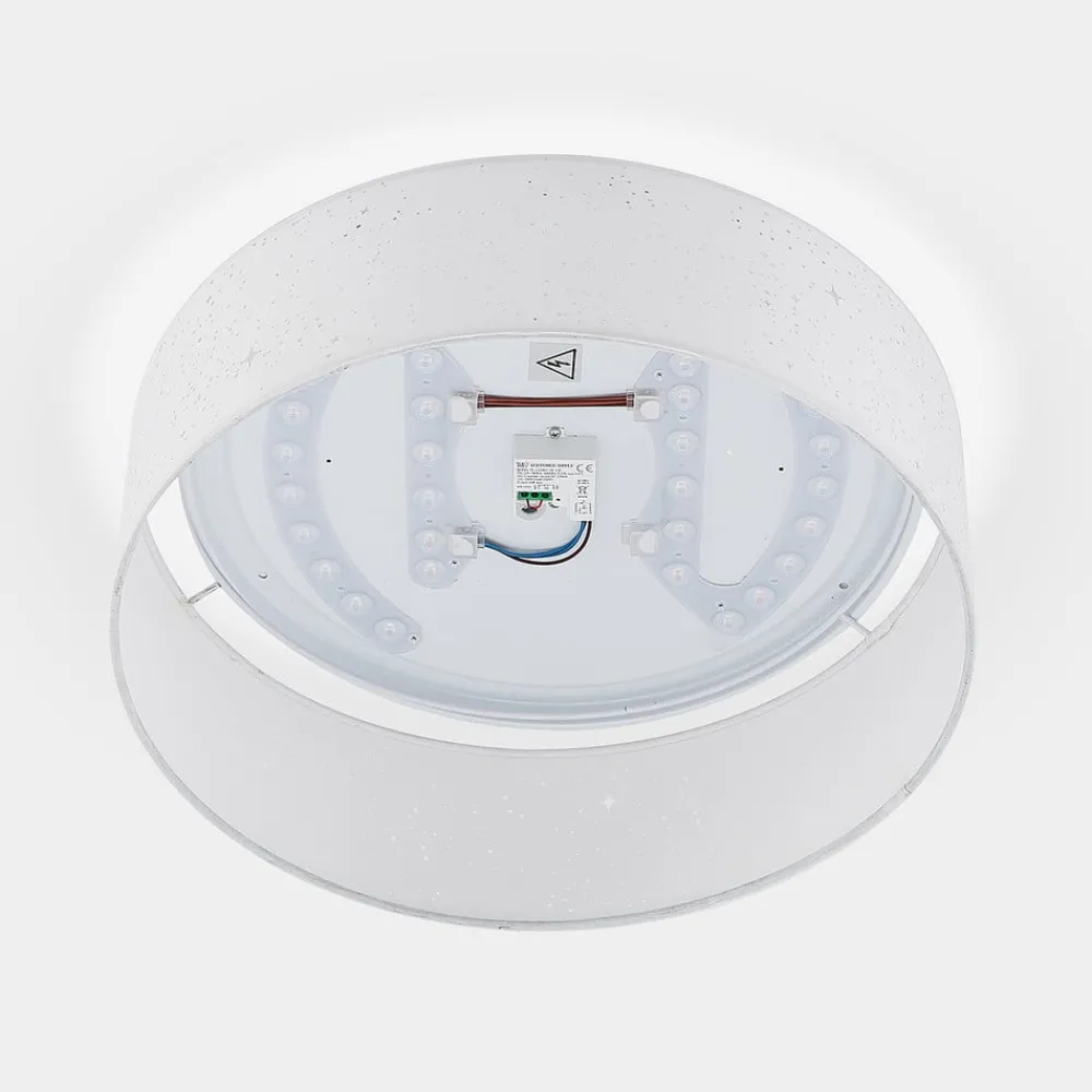 Lindby Loftlamper|Pendellamper > LED-loftlampe Ellamina, 40 cm, hvid, tekstil