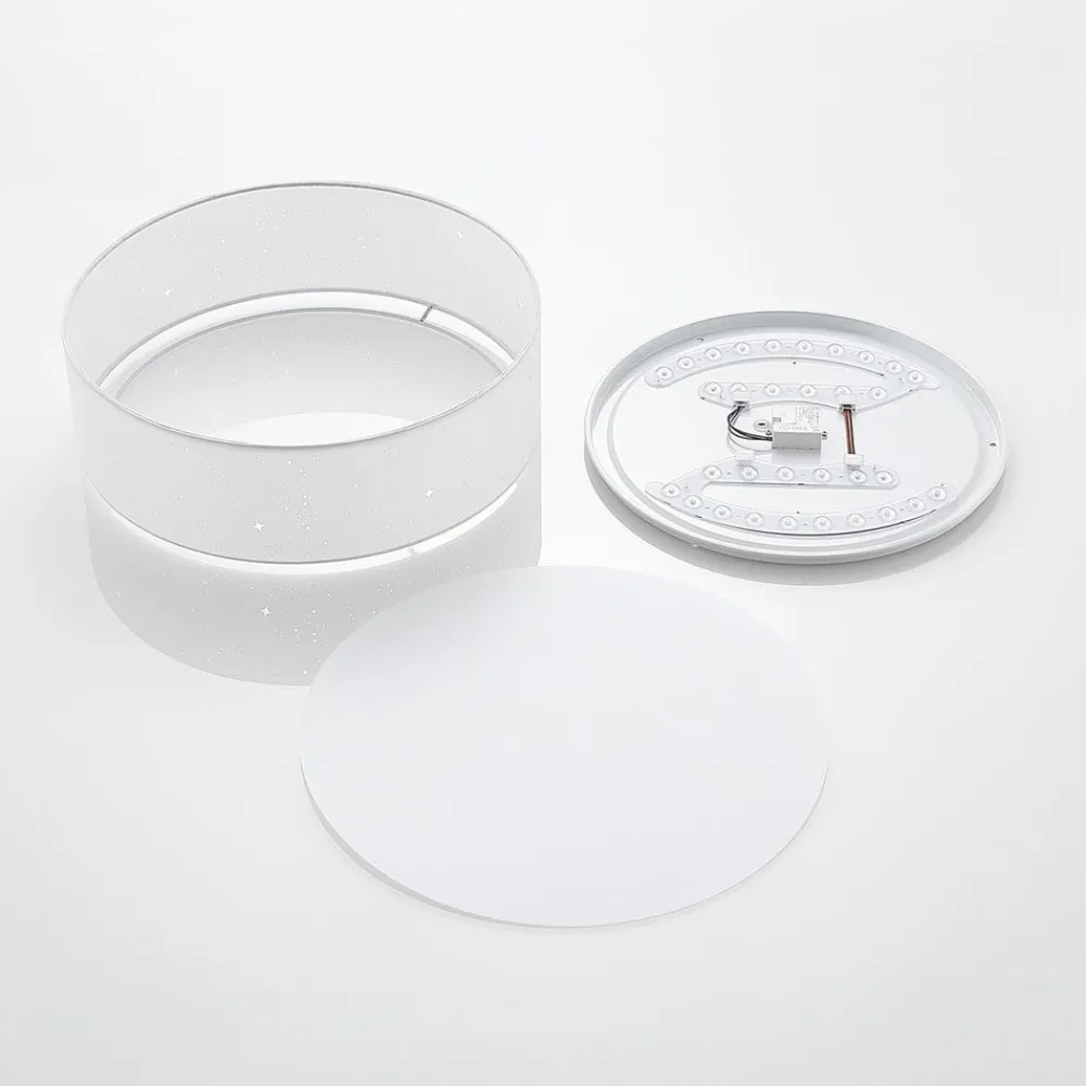Lindby Loftlamper|Pendellamper > LED-loftlampe Ellamina, 40 cm, hvid, tekstil