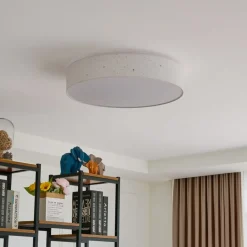 Loftlamper|Loftlamper ^ Lindby LED-loftlampe Ellamina, Ø 60 cm, hvid, tekstil