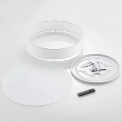 Loftlamper|Loftlamper ^ Lindby LED-loftlampe Ellamina, Ø 60 cm, hvid, tekstil