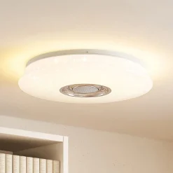 Lindby Loftlamper|Pendellamper > LED-loftlampe Elpida, højttaler, hvid, Ø 39cm