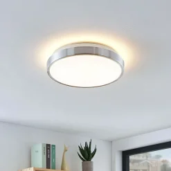 Lindby Gang|Loftlamper > LED-loftlampe Emelie, Ø 27 cm, aluminiumsfarvet, metal