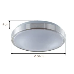 Lindby Gang|Loftlamper > LED-loftlampe Emelie, Ø 27 cm, aluminiumsfarvet, metal