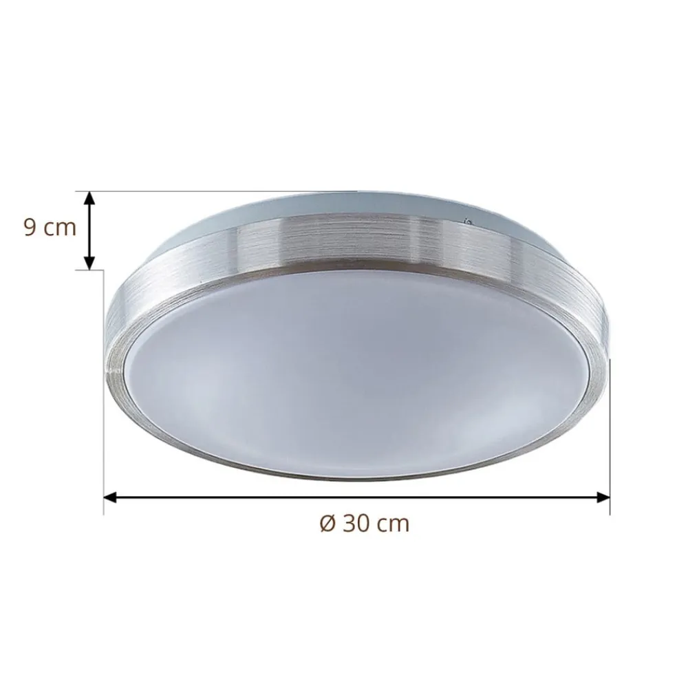 Lindby Gang|Loftlamper > LED-loftlampe Emelie, Ø 27 cm, aluminiumsfarvet, metal