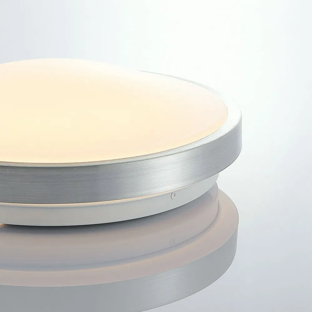 Lindby Gang|Loftlamper > LED-loftlampe Emelie, Ø 27 cm, aluminiumsfarvet, metal