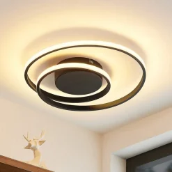 Lindby Loftlamper|Loftlamper > LED-loftlampe Emisua, sort, CCT, dæmpbar