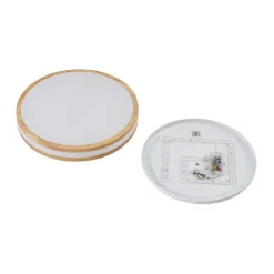 Loftlamper|Pendellamper ^ Lindby LED-loftlampe Emiva, Ø 39,5 cm, CCT, træ