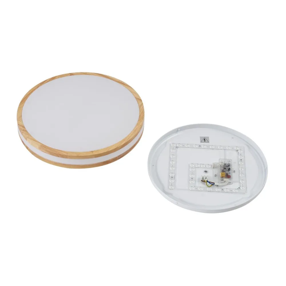 Loftlamper|Pendellamper ^ Lindby LED-loftlampe Emiva, Ø 39,5 cm, CCT, træ