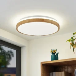 Lindby Gang|Loftlamper > LED-loftlampe Emiva, Ø 49 cm, CCT, træ